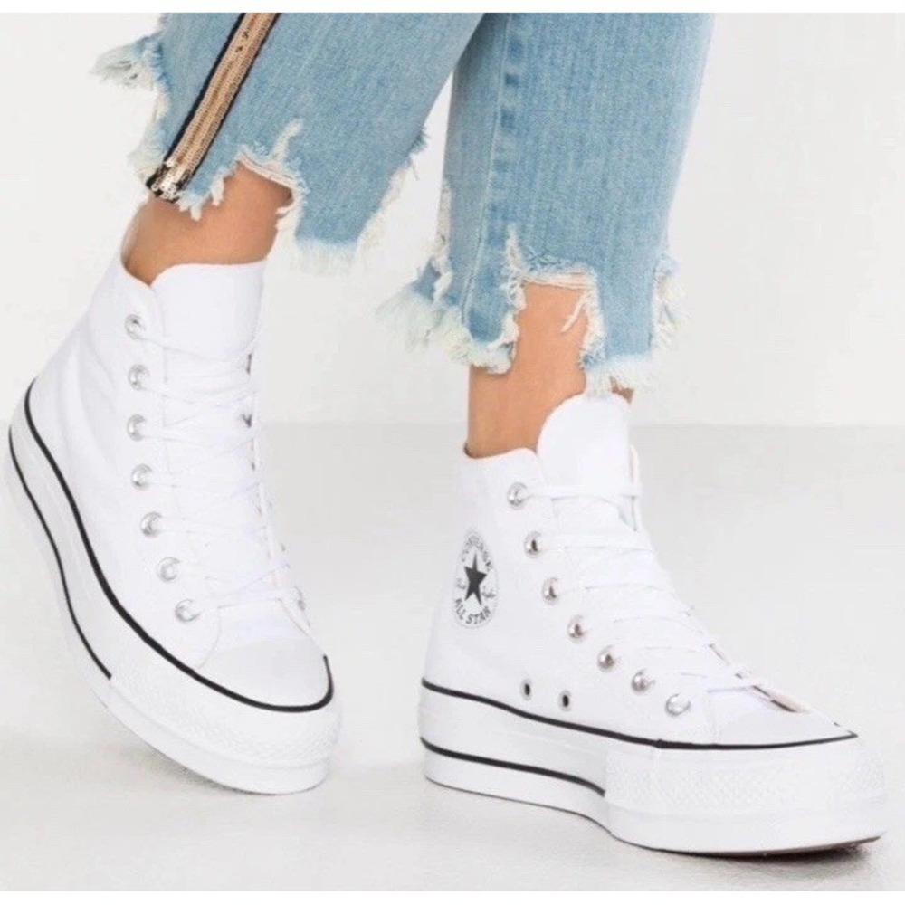 NEW Converse Chuck Taylor All Star Lift Hi Canvas Shoes 560846F White Women's 10